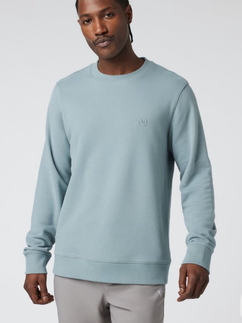 Vuori Men's Cyprus Crew Sweatshirt Vintage Pistachio Light Blue - Picture 1 of 3